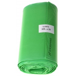 Worki na śmieci 60L LDPE 50 szt. zielone